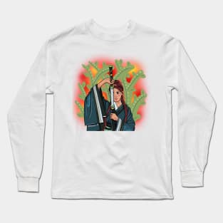 Samurai Challenge Illustration Long Sleeve T-Shirt